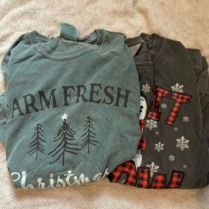 Comfort Colors Green and Dark Gray Long Sleeve Tees